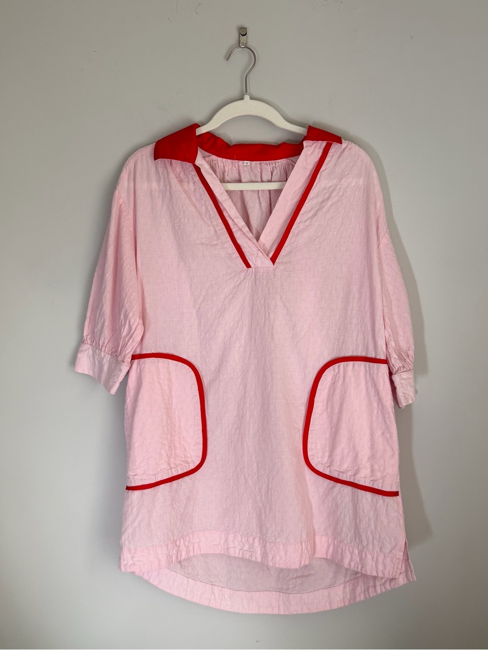 Pink and red vintage 90s house dress
